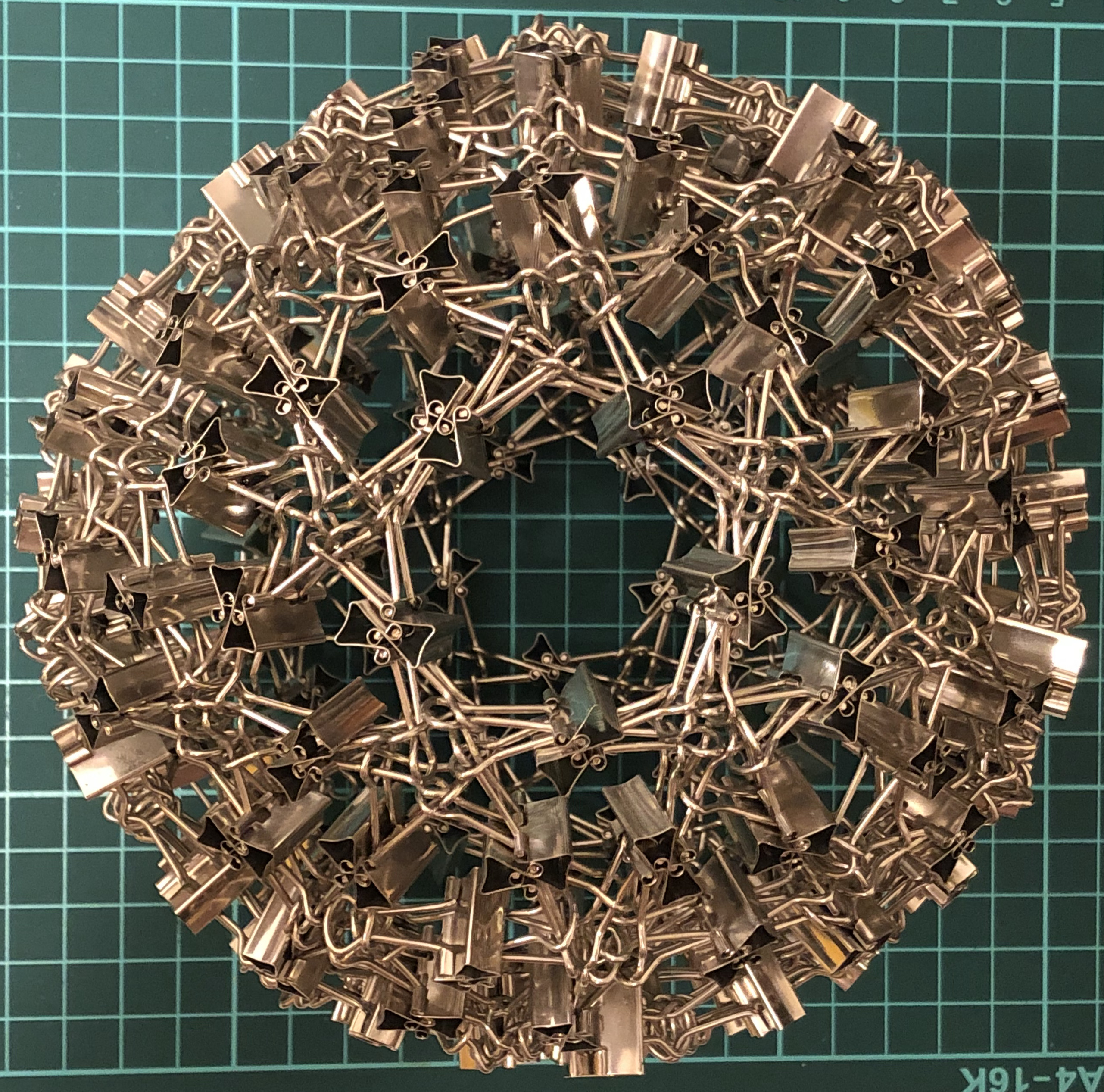 300 clips forming 150 I-edges forming snub dodecahedron