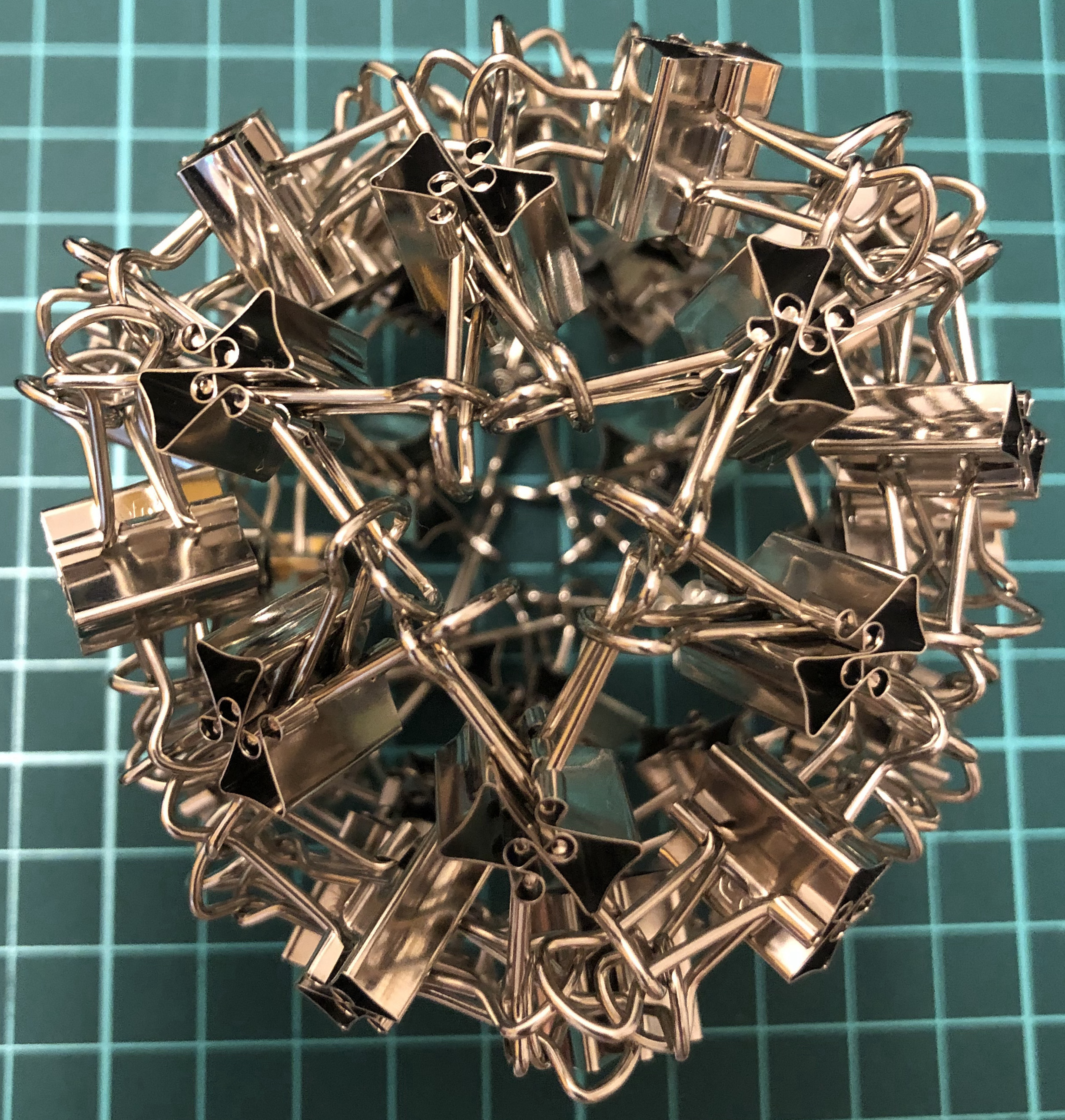 72 clips forming 36 I-edges forming tetrakis hexahedron